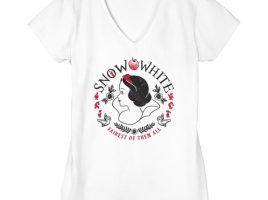 Snow White and the Seven Dwarfs V-Neck T-Shirt for Women here now