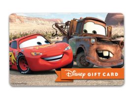 Cars Disney Gift Card here now