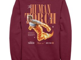 The Human Torch Pullover Sweatshirt for Adults – Fantastic 4 First Steps is available online
