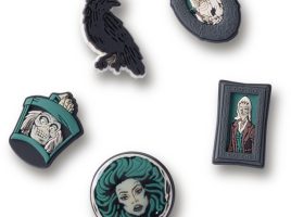 The Haunted Mansion Glow-in-the-Dark Jibbitz Set by Crocs is now available for purchase