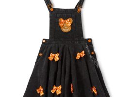 Minnie Mouse Jack-o’-Lantern Overalls Romper for Women by Her Universe is now out for purchase