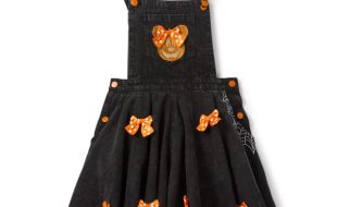 Minnie Mouse Jack-o’-Lantern Overalls Romper for Women by Her Universe is now out for purchase