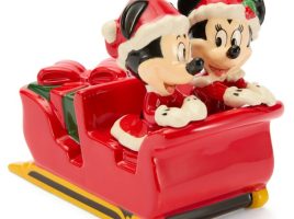 Santa Mickey and Minnie Mouse Salt and Pepper Shaker with Sleigh Set here now