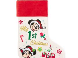 Santa Mickey Mouse and Minnie Mouse ”My 1st Christmas” Holiday Stocking for Baby is now out