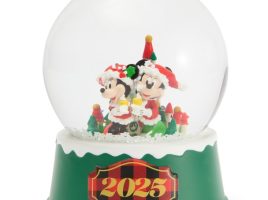 Santa Mickey Mouse and Minnie Mouse Fantasyland Castle Holiday Snowglobe now available