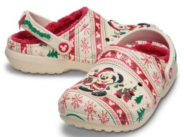Santa Mickey Mouse Fair Isle Holiday Clogs for Adults by Crocs is now out for purchase
