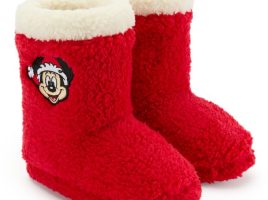 Santa Mickey Mouse Sherpa Holiday Slipper Boots for Kids is now available