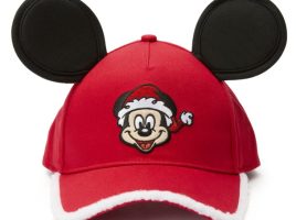 Santa Mickey Mouse Holiday Baseball Ear Cap for Kids here now