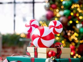 Mickey Mouse Icon Peppermint Swirl Light-Up Ornament – Small 5 1/2” now available online