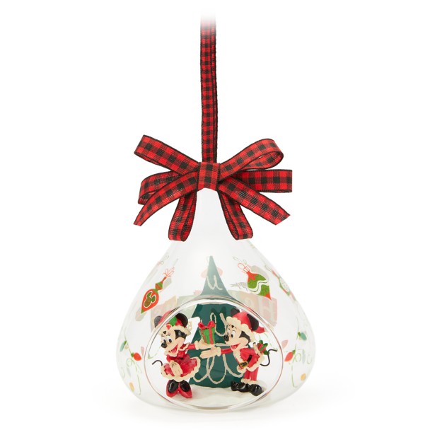 Santa Mickey and Minnie Mouse ''Happy Holidays 2025'' Glass