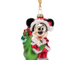 Santa Mickey Mouse Glass Ornament – Buy It Today!