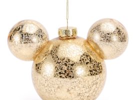 Mickey Mouse Icon Ball Ornament – Gold now available