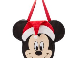 Santa Mickey Mouse Big Face Holiday Canvas Tote is now available online