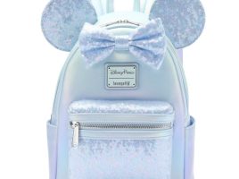 Minnie Mouse Sequined Loungefly Mini Backpack – Winter Blue is now out
