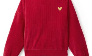 Mickey Mouse Icon Ribbed Velvet Pullover Sweatshirt for Women – Red is now available