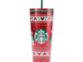 Walt Disney World Holiday Fair Isle 24 oz. Starbucks® Travel Tumbler with Straw now available