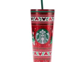 Disneyland Holiday Fair Isle 24 oz. Starbucks® Travel Tumbler with Straw now available