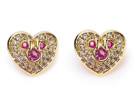 Mickey Mouse Icon Heart Pavé Earrings is now available for purchase