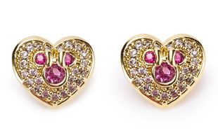 Mickey Mouse Icon Heart Pavé Earrings is now available for purchase