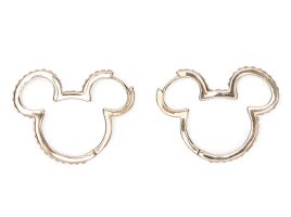 Mickey Mouse Icon Cubic Zirconia Hoop Earrings – Get It Here