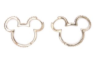 Mickey Mouse Icon Cubic Zirconia Hoop Earrings – Get It Here