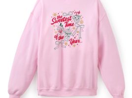 Santa Mickey and Minnie Mouse ”Sweetest Time of the Year” Pullover Sweatshirt for Women now out for purchase