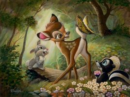 Bambi ”Bambi’s First Butterfly” Gallery Wrapped Canvas by Bob Doucette – Limited Edition now available online