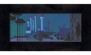 Sleeping Beauty ”Castle at Nightfall” Framed Canvas Artwork by Eyvind Earle – Limited Edition now available