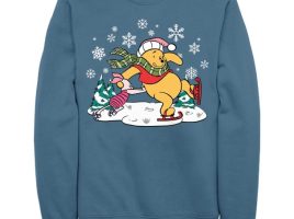 Winnie the Pooh and Piglet Ice Skating Holiday Pullover Sweatshirt for Adults now out