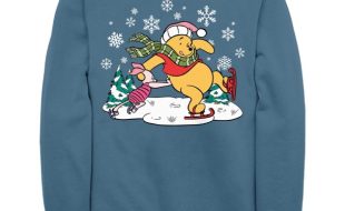 Winnie the Pooh and Piglet Ice Skating Holiday Pullover Sweatshirt for Adults now out