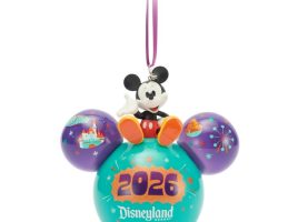 Mickey Mouse Icon Glass Ball Ornament – Disneyland 2026 – Buy It Today!