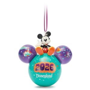 Mickey Mouse Icon Glass Ball Ornament - Disneyland 2026