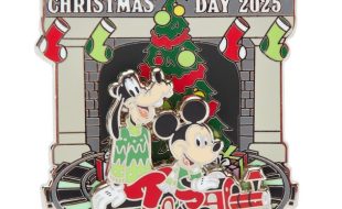 Mickey Mouse and Goofy Christmas Day 2025 Slider Pin – Limited Release – Buy Online Now