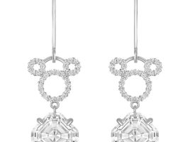 Mickey Mouse Icon Swarovski Crystal Drop Earrings by Rebecca Hook now out