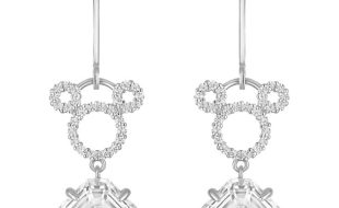 Mickey Mouse Icon Swarovski Crystal Drop Earrings by Rebecca Hook now out