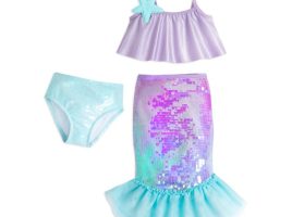 Ariel Deluxe Swimsuit Set for Girls – The Little Mermaid available online for purchase