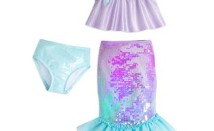 Ariel Deluxe Swimsuit Set for Girls – The Little Mermaid available online for purchase