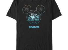 Mickey Mouse Icon Fireworks ”Disney Family Trip 2026” T-Shirt for Adults – Customized | Disney Store is now out