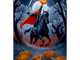 The Headless Horseman ”Headless Horseman Rides Tonight” Gallery Wrapped Canvas by Tim Rogerson – The Adventures of Ichabod and Mr. Toad – Signed Limited Edition is now available for purchase