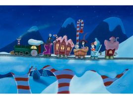 The Nightmare Before Christmas ”Holiday Train” Gallery Wrapped Canvas by Michael Provenza – Signed Limited Edition – Buy Online Now