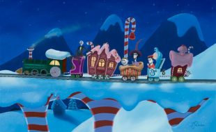 The Nightmare Before Christmas ”Holiday Train” Gallery Wrapped Canvas by Michael Provenza – Signed Limited Edition – Buy Online Now