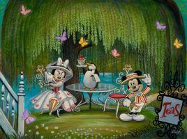 Mickey and Minnie Mouse ”Minnie Poppins” Gallery Wrapped Canvas by Bob Doucette – Limited Edition available online