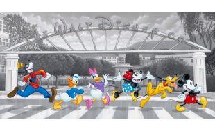 Mickey Mouse and Friends ”Studio Crossing” Gallery Wrapped Canvas by Tim Rogerson – Signed Limited Edition – Buy Now