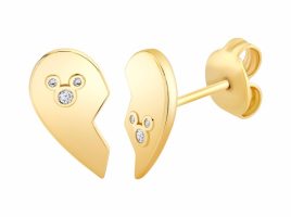 Mickey Split Heart Studs by CRISLU is now available