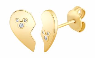 Mickey Split Heart Studs by CRISLU is now available
