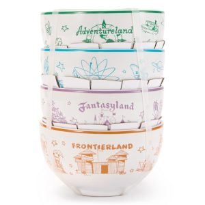 Disney Parks Vintage Maps Bowl Set