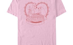 Lady and the Tramp Valentine’s Day T-Shirt for Adults is available online for purchase