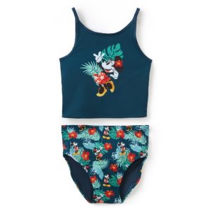 Mickey and Minnie Mouse Adaptive Two-Piece Tropical Swimsuit for Girls