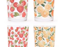 Mickey and Minnie Mouse Icon Strawberry and Oranges Glassware Set now available for purchase
