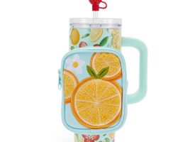 Mickey and Minnie Mouse Icon Strawberry and Oranges 30 oz. Stainless Steel Travel Tumbler with Straw plus Zip Case now out